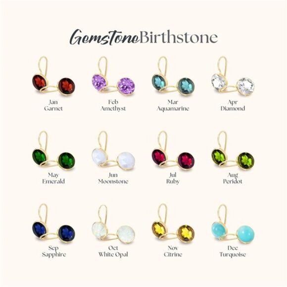 14k Solid Yellow Gold White Opal Earrings - October Birthstone Earrings - 8mm - Picture 5 of 8